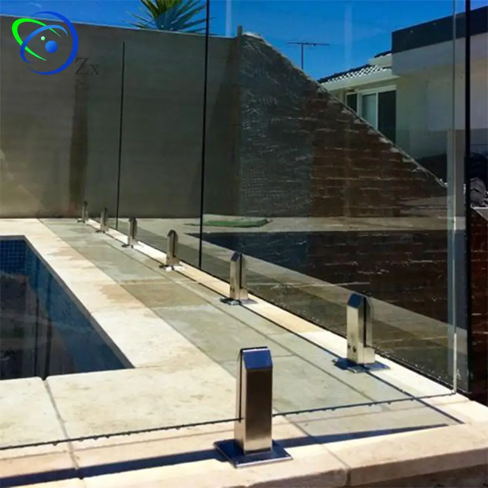 Frameless Glass balcony balustrade /swimming pool fence/railing system/Stainless steel 316 /304 inox spigot