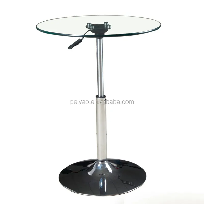 
Glass top adjustable home furniture cool mini bar table 
