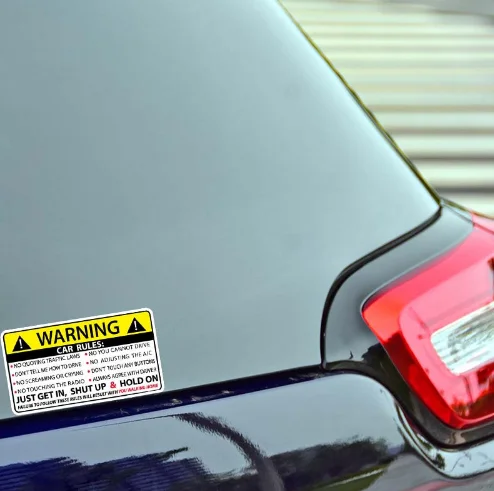 Car Safety Warning Rules Decal PVC Car Sticker