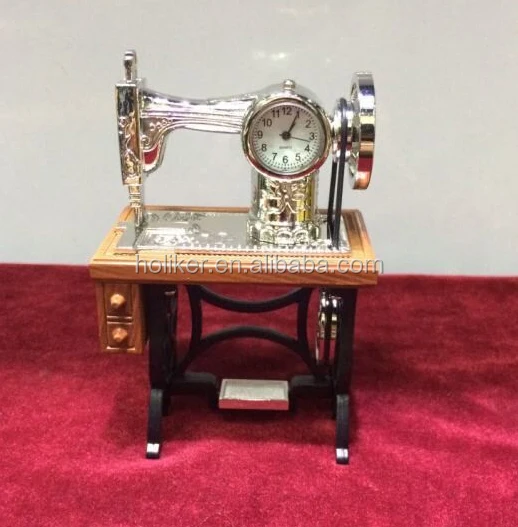 special shape sewing machine table antique metal clock