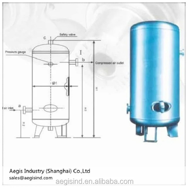 
Compressed air receiver AC-10/8 Marine air tank 