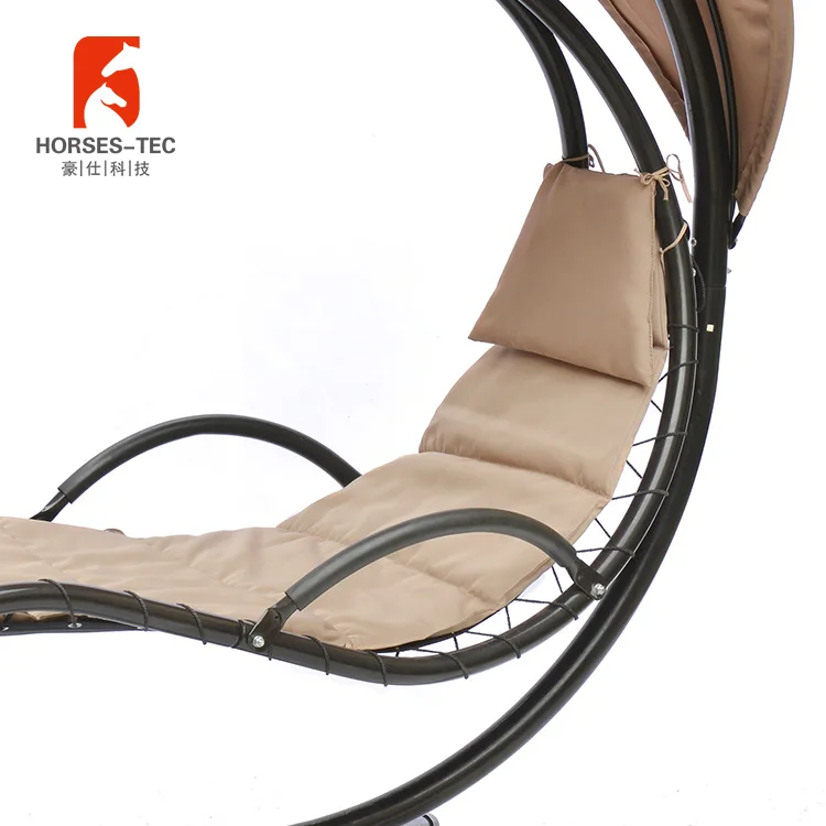 Portable garden camping hammock with heavy duty steel frame stand