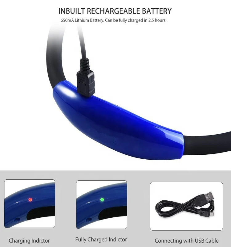 
USB Rechargeable Hug light hand free 4 LED Bulbs 4 Levels Brightness Reading Book Light 