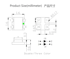 RGB SMD LED 0606 LED CHIP 0603 RGB LED Tri-color