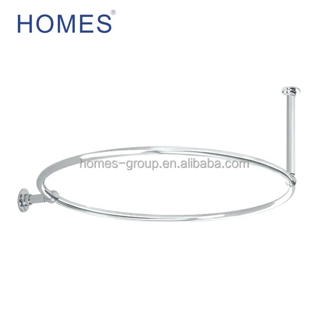 
Traditional 850mm Chrome Double Support Circular Shower Curtain Rail 