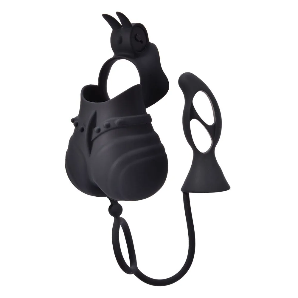 Male Scrotum Stretcher Enhancer Anal Plug Vibrator Sex Toys Men Silicone Cock Lock Ring Medical Cock Ring Butt Plug