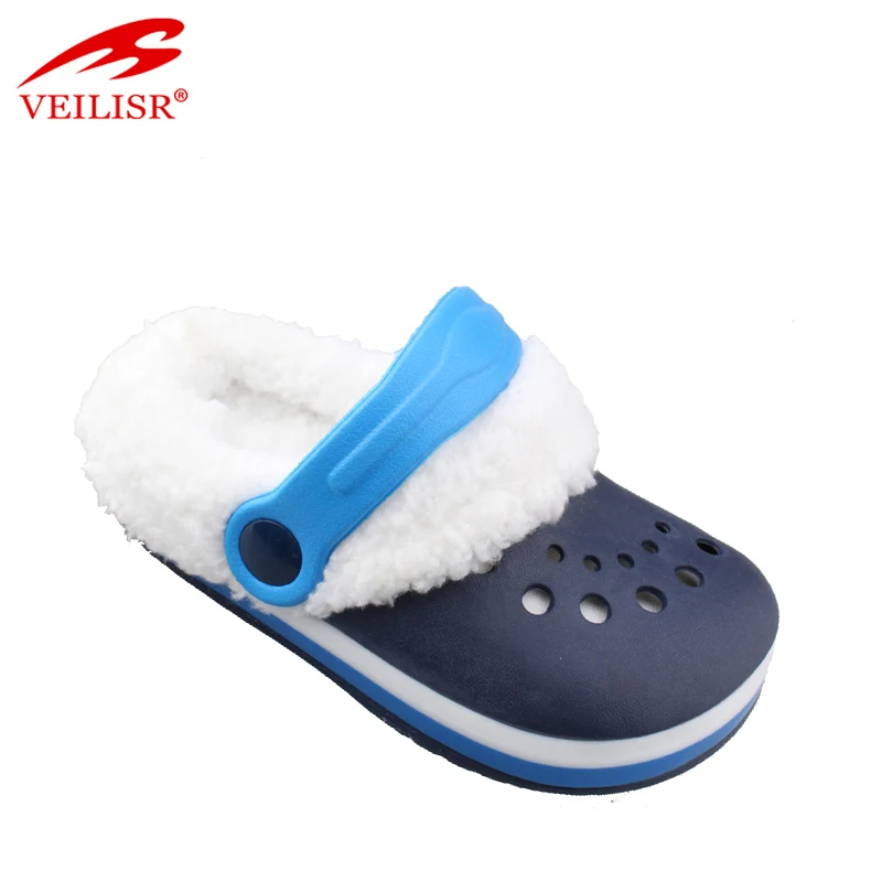 New cheap warm plush eva garden kids winter clogs