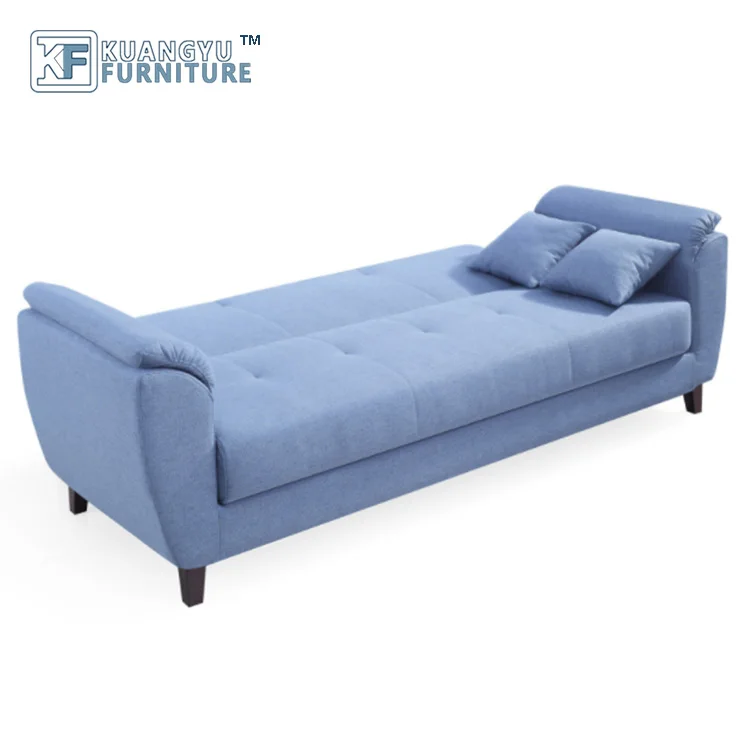Modern solid wood fabric high density sponge sofa bed