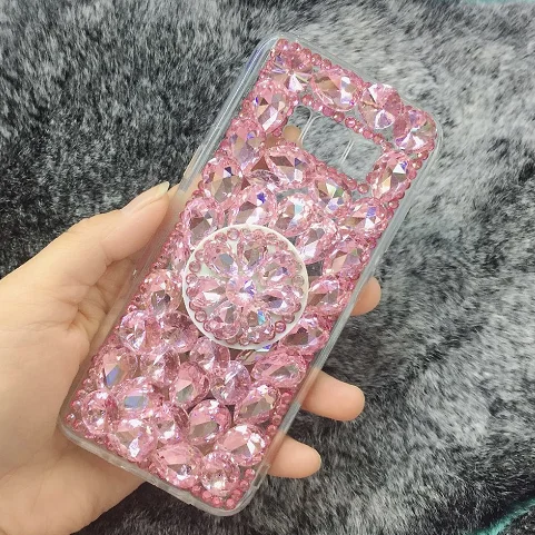 3D Handmade Crystal Clear Bling Full Diamonds Colorful Shiny Phone Case For Samsung S7 S8 S9 S10 Note 8 9 10 Case