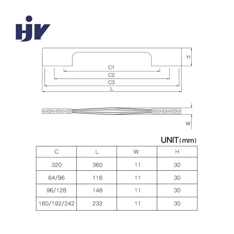 HJY European modern luxury wardrobes drawer kitchen cupboard pulls Clothes cabinet door matte black iron handles
