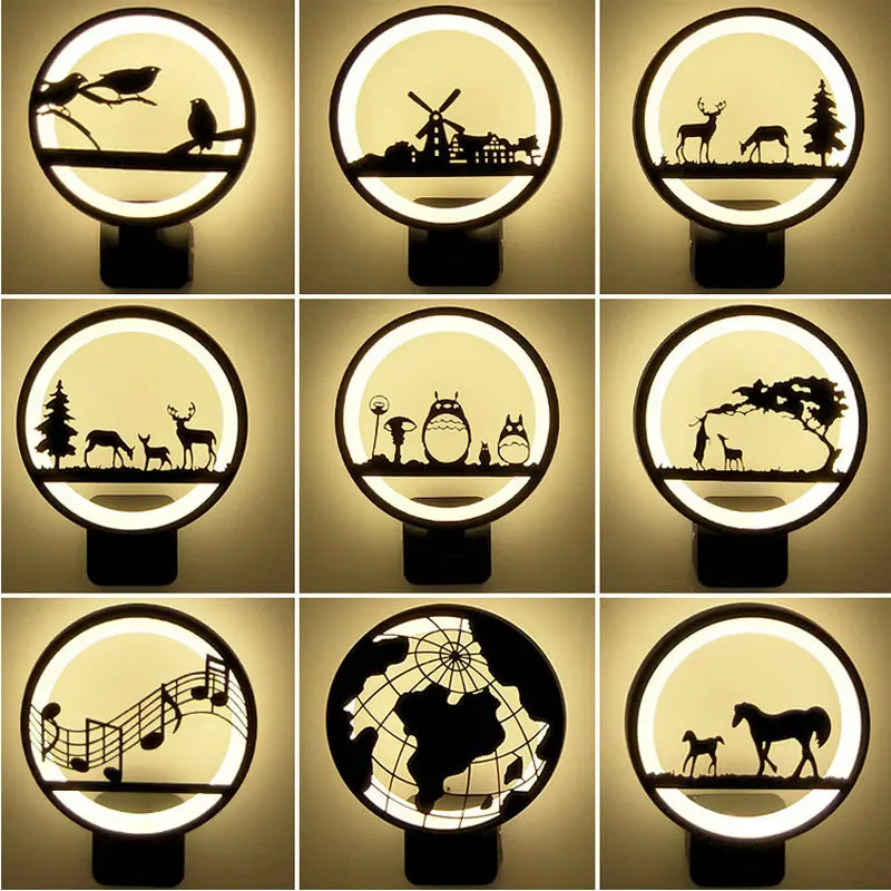 Street lamp human induction LED wall lamp outdoor waterproof courtyard outdoor indoor home lighting night light