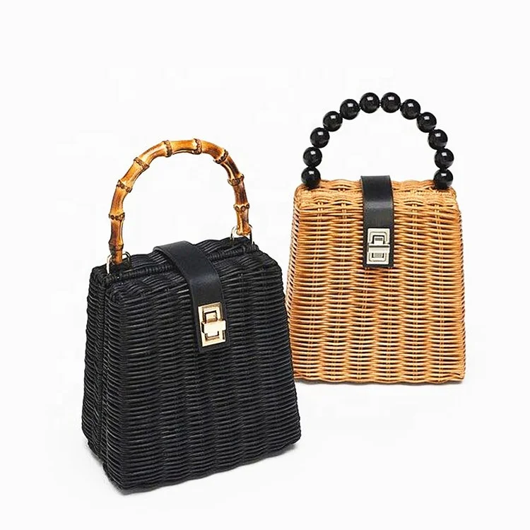 
Женская плетеная сумка ручной работы, пляжная сумка-тоут из ротанга на ремне 
