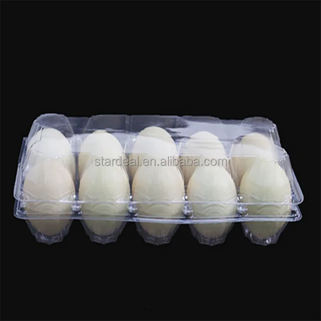 Wholesale disposable PET transparent plastic egg crate / box with 10 cells