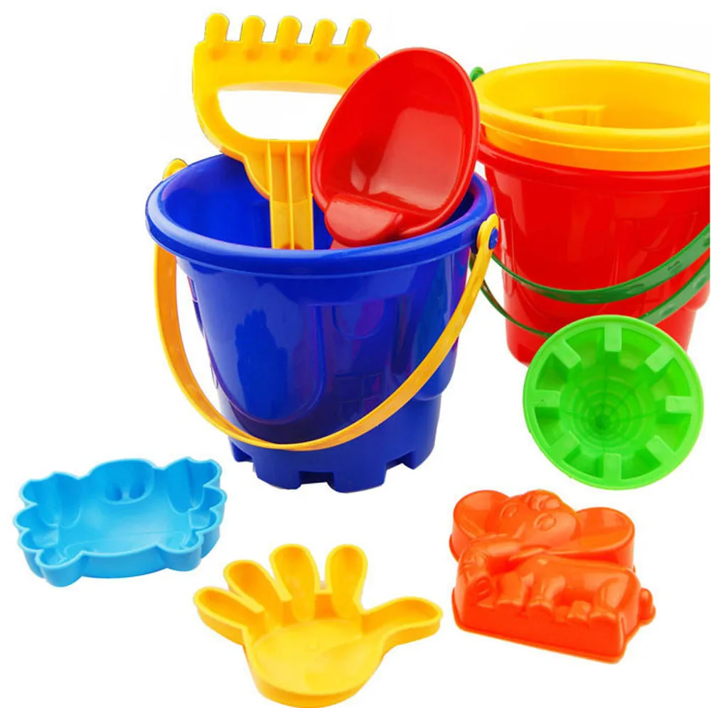 7Pcs Sand Sandbeach Kids Beach Toys Castle Bucket Spade Shovel Rake Water Tools Children Beach Sand Dune Tool Toys For Children