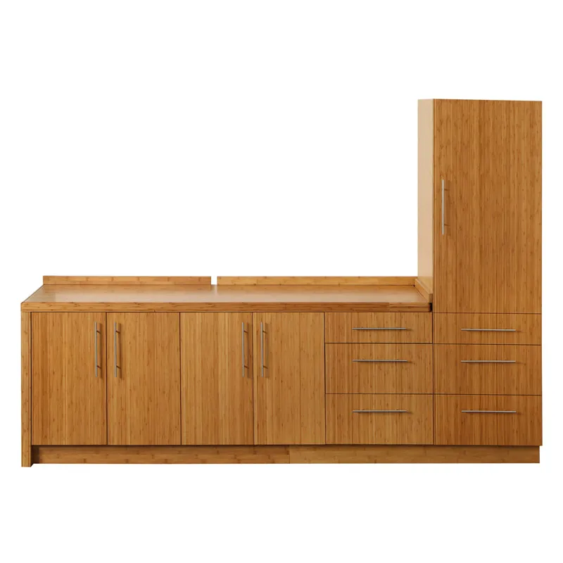 Zhejiang factory direct wholesale solid bamboo kitchen cabinet with DTC hardware
