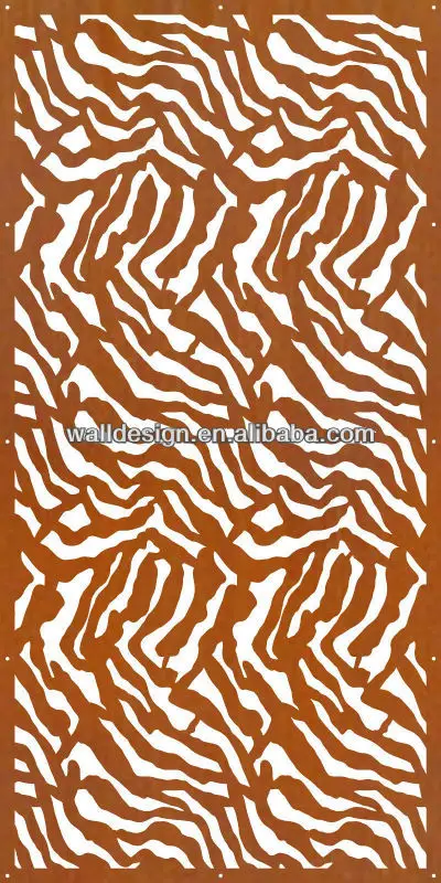 decorative garden corten steel perforated metal sheet screen