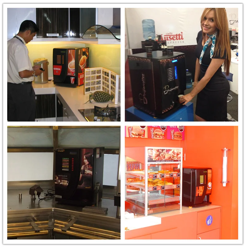 New Design Commercial Automatic Touch Screen Coin-Operated Table Top Instant Vending Machine Bean Cup Hot Coffee for Rental Use