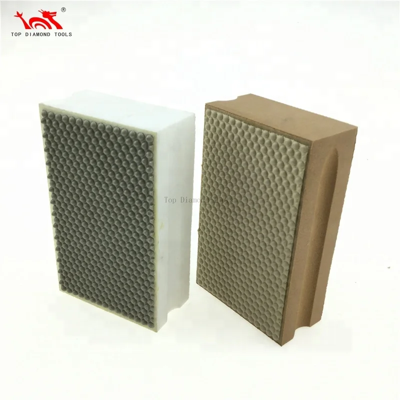 Foam Backed Edge Polishing Electroplated Diamond Hand Pads for Stone Glass Ceramic Granite Marble Stone Quartz Gemstone Tile