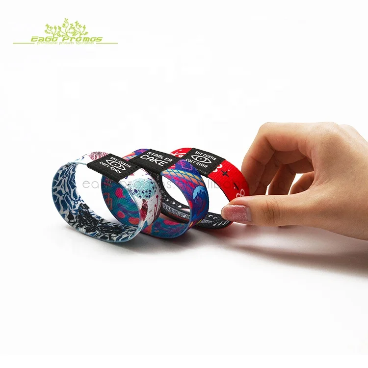 2019 Hot selling Customized Events /Festival Elastic Fabric Wristband with rfid