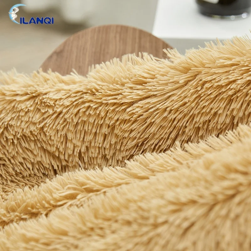 Wholesale Custom Long Pile Soft Cozy Heavy Knitted Plush Sherpa blanket throw soft plush