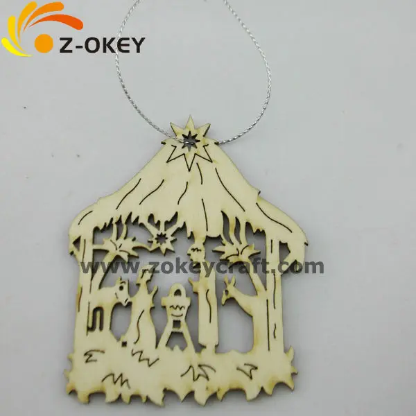 
2015 hot sale Wooden carving banda shape pendant decoration for Christmas 