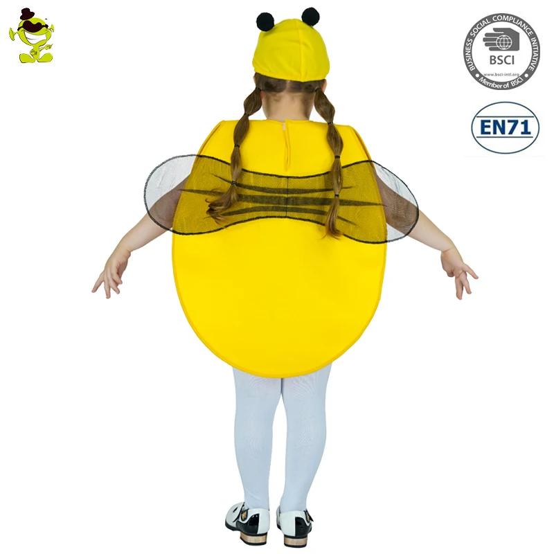 Lovely Cosplay Party Cute Bee Mascot Costume Halloween Performance Cartoon Bee Fancy Dress For Girls