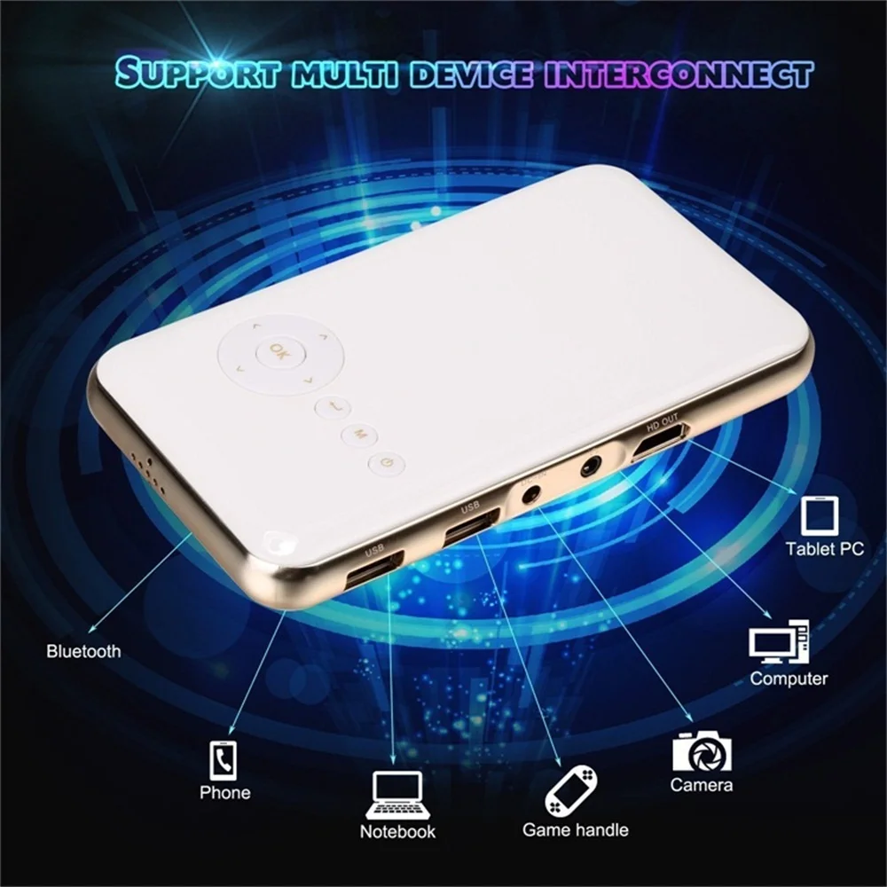 Factory price M6 Android 1GB 8GB ultra-thin and pocket size design laser led home theater projector