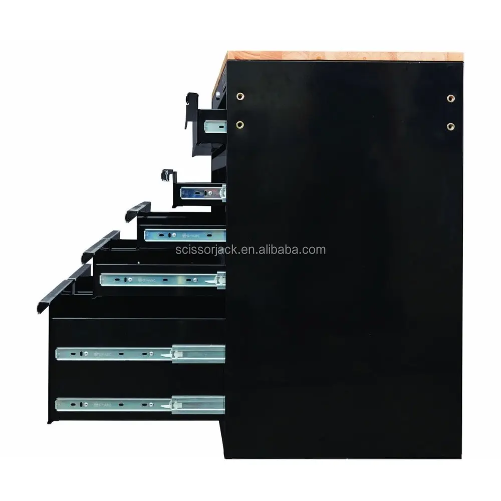 
46 in. 9 Drawer Mobile Workbench with Solid Wood Top 