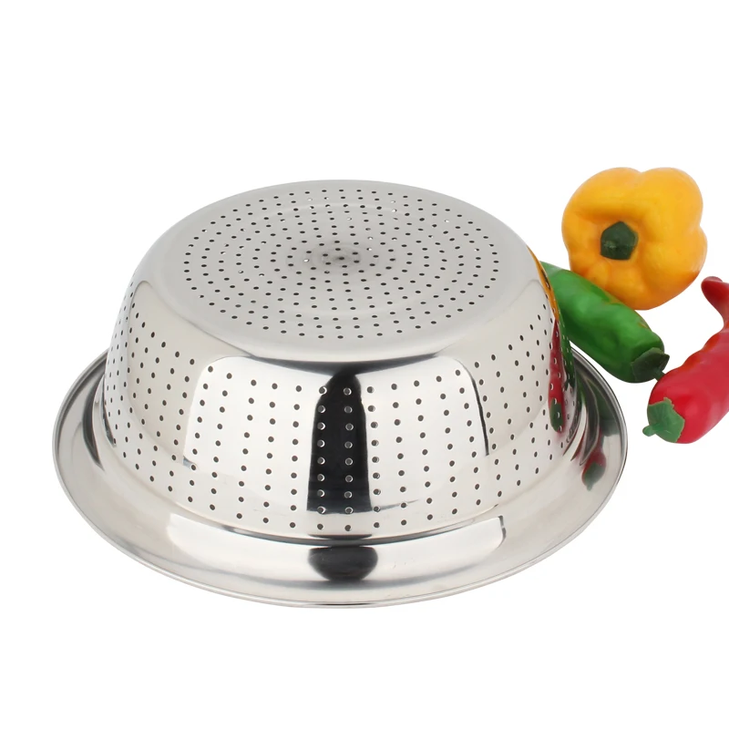 Stainless Steel Colander Pasta Basket Cooking Fruit Colander