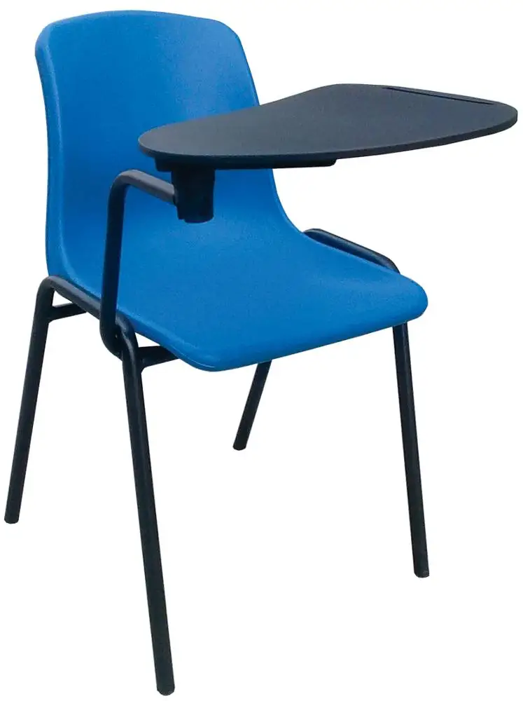 plastic school chair with plastic writing pad