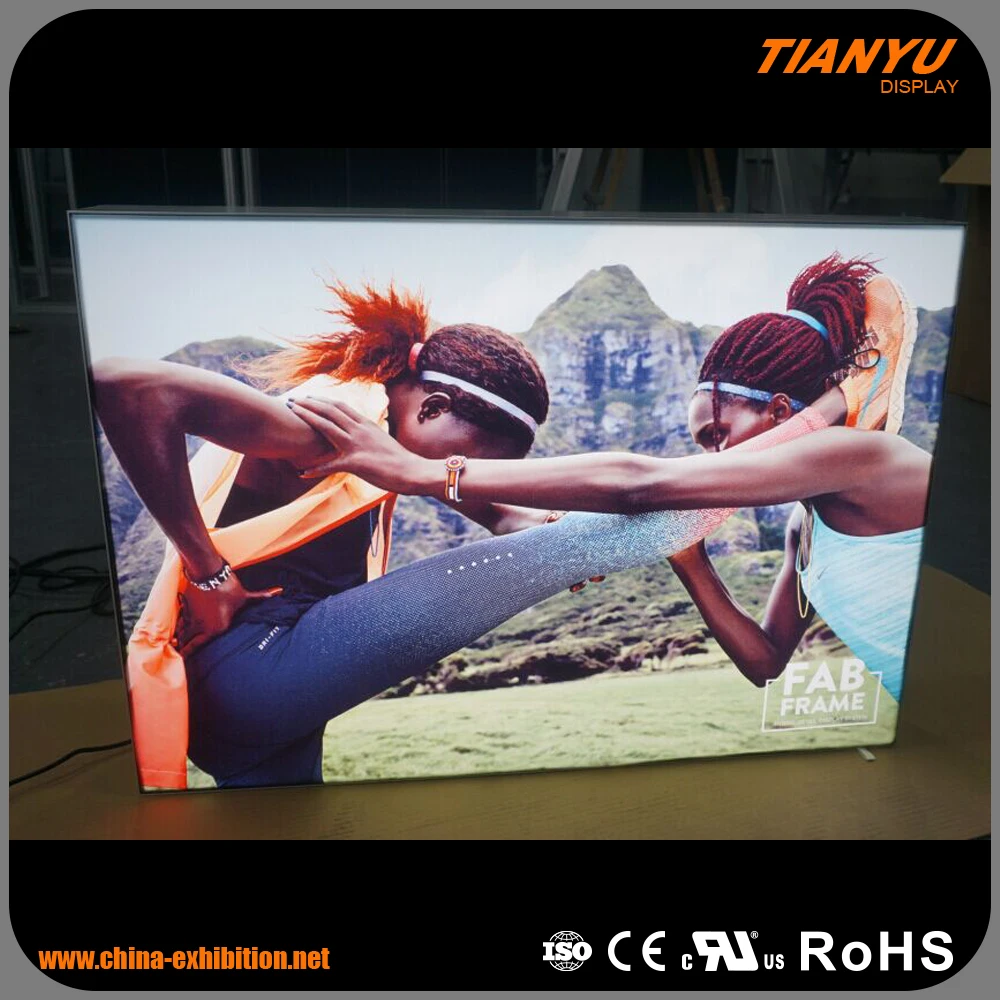 High Brightness aluminum Frameless Fabric outdoor LED Light Box Sign display advertising lightbox