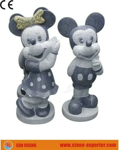 
Black Granite Mickey Mouse Carving Sculpture 