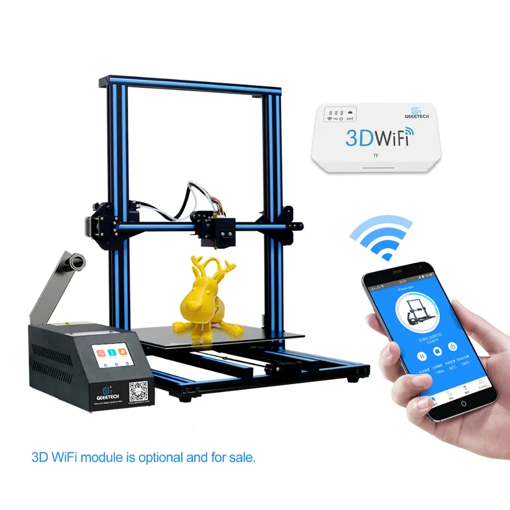Geeetech  Impresora 3D A30  touch screen power off resume filament sensor open source wireless 3d printer