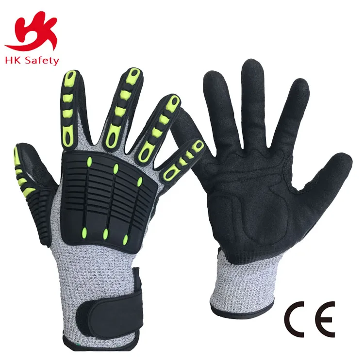 hot oem safety nitrile gloves with tpr high impact resistant gloves High Quality anti shock work cheap impact gloves