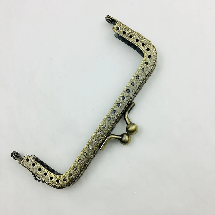 Wholesale 10.5cm Square Printing Double Side Ear DIY Sew In Handbag Bronze Coin Metal Purse Frame