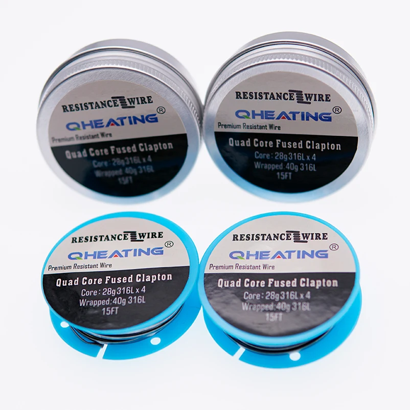 
factory manufacture high quality prebuilt coil parallel fused 28*4/40g 4 core clapton Stainless steel 316L wire 