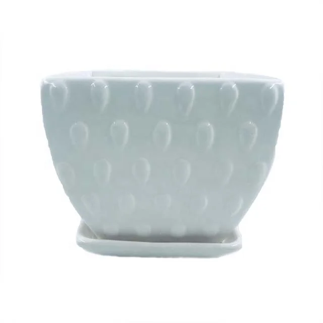 white ceramic indoor pots for succelent square pots for plants  wholesale ceramic pots white square planter
