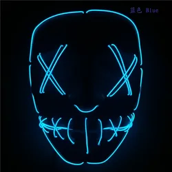 2019 factory sell glowing neon light halloween party face mask