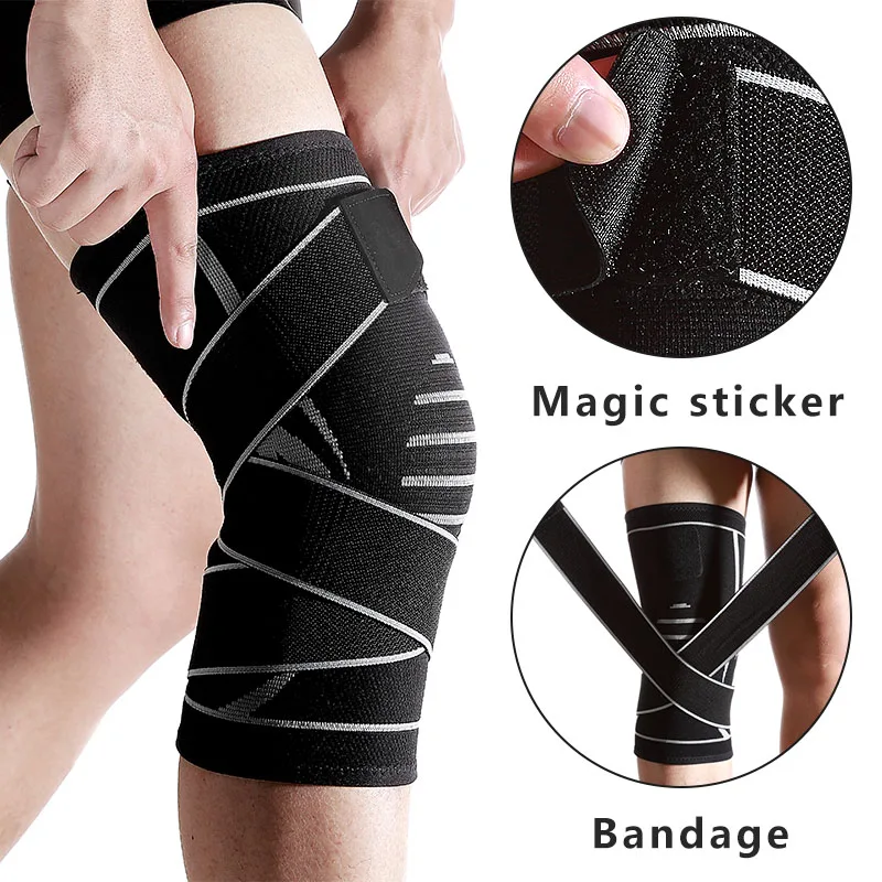 Fitness Running Bandage Knee Support Braces Elastic Protective Pad Knee Protector Compression Sleeve