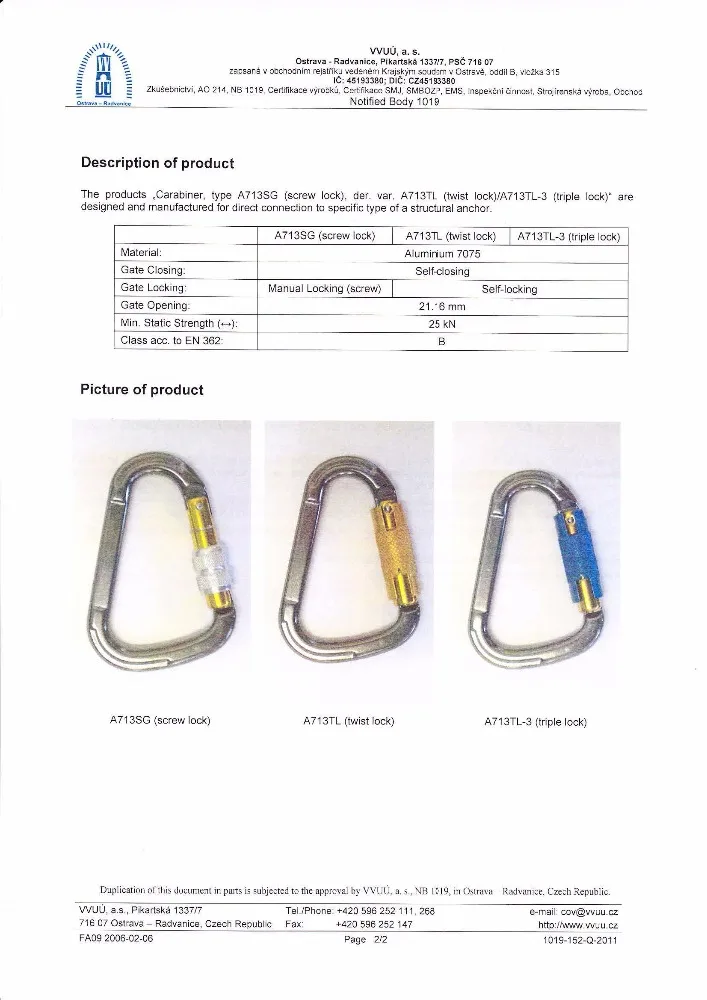 CE UIAA Certified Colorful 25 kN Carabiner For Mountaineering Rock Climbing