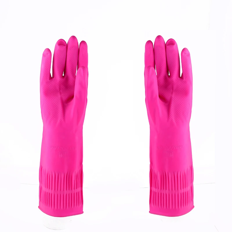 long rubber gloves pink color long latex gloves