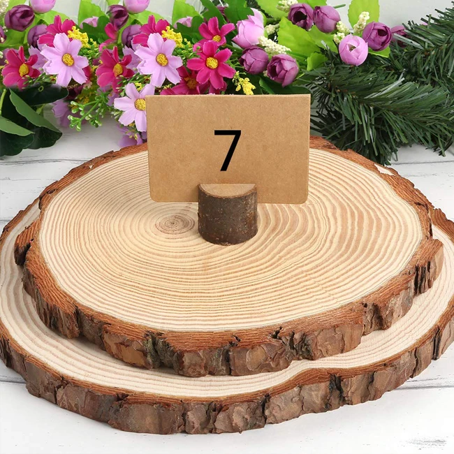 Wood Slice cake stand Wood Tree Slice Wedding Decor Place Card Holders