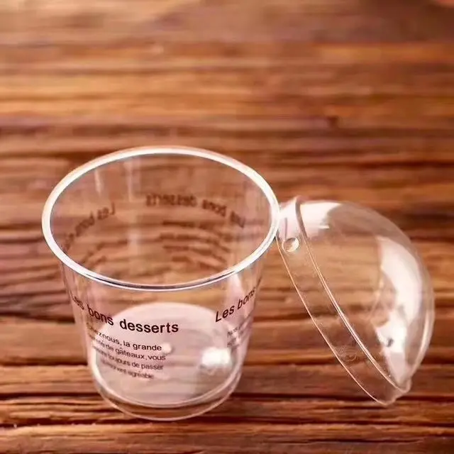 Transparent Round Mini Clear Glass Plastic Dessert Cup,Jelly,Pudding,Cheese Cake Cup