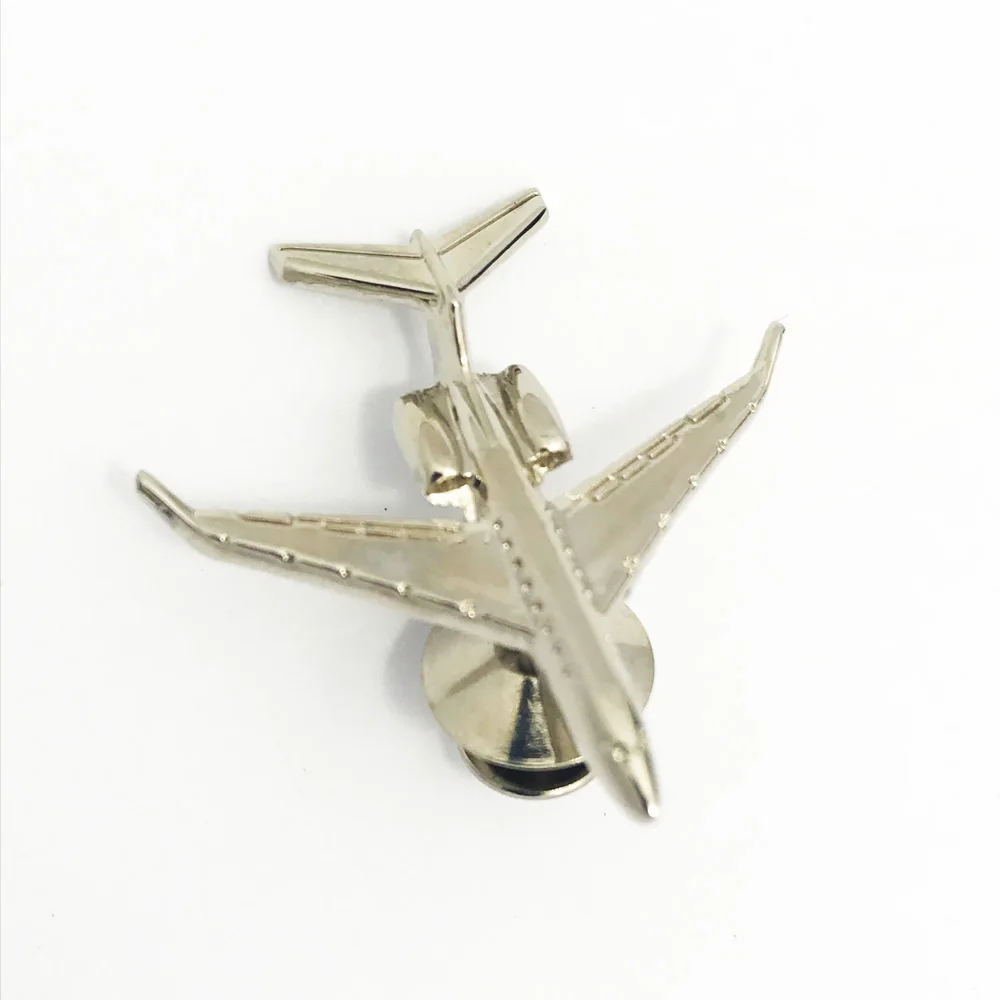 3D Gold Silver Airplane Malta Country Hard Enamel Metal Lapel Pins for Men