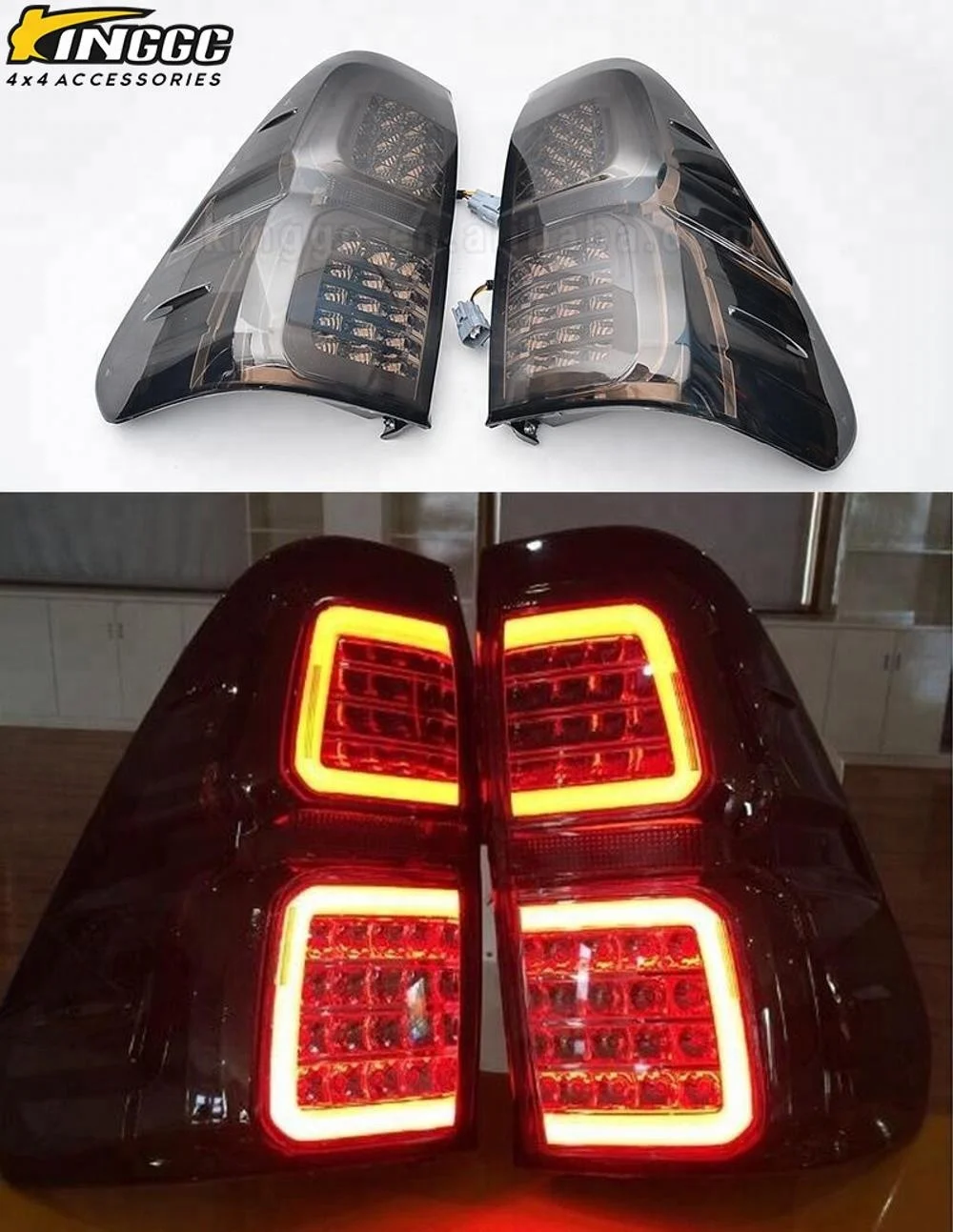 Truck Smoke Black Led Tail Lamp Light Rear Fit For Hilux Revo 15-ON