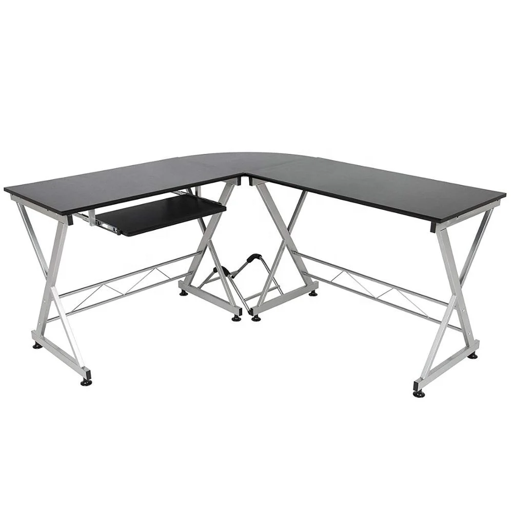 Wooden L Shaped Desk Corner Desk Office Desk Computer Station PC Home Workstation Office Furniture Commercial Furniture Modern