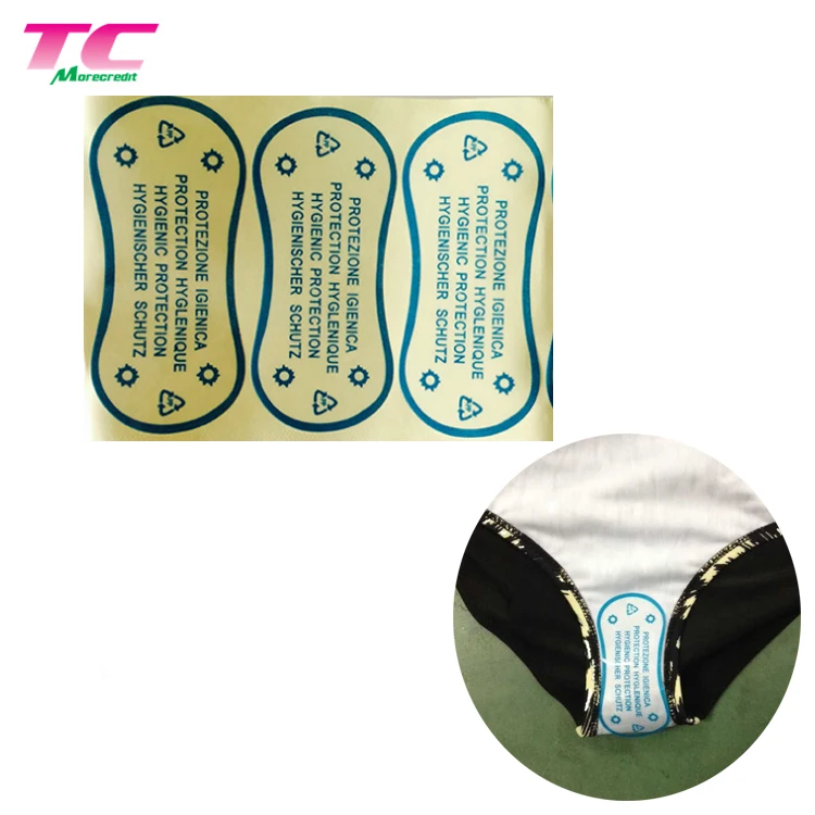 Wholesale Custom Logo Printed Clear Hygienic Stickers Manufacturer, Bikini Swimwear Hygiene Protection Sticker For Underwear