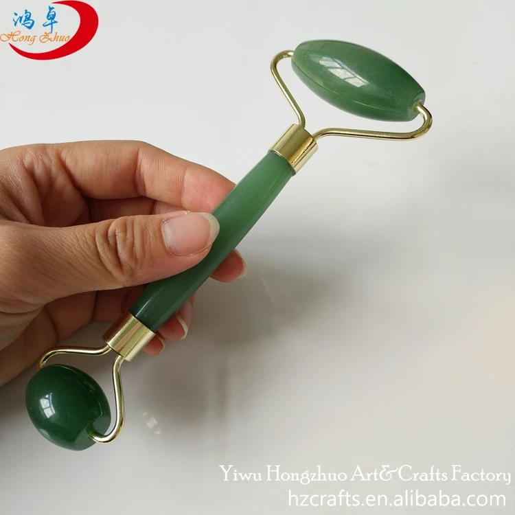 
Green aventurine jade roller set thermal therapy massage bed facial 
