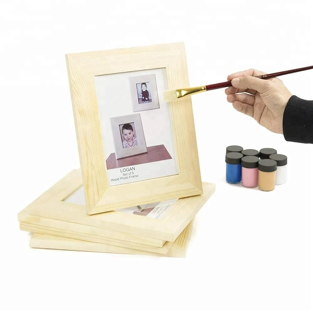 Unfinished Solid Wood Photo Picture Frames 5x7 Inch Ready To Paint for DIY Projects