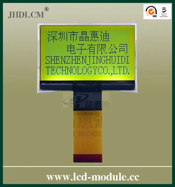 высокая яркость зубчатых 128x64 жк JHD12864-G123BTW-Y